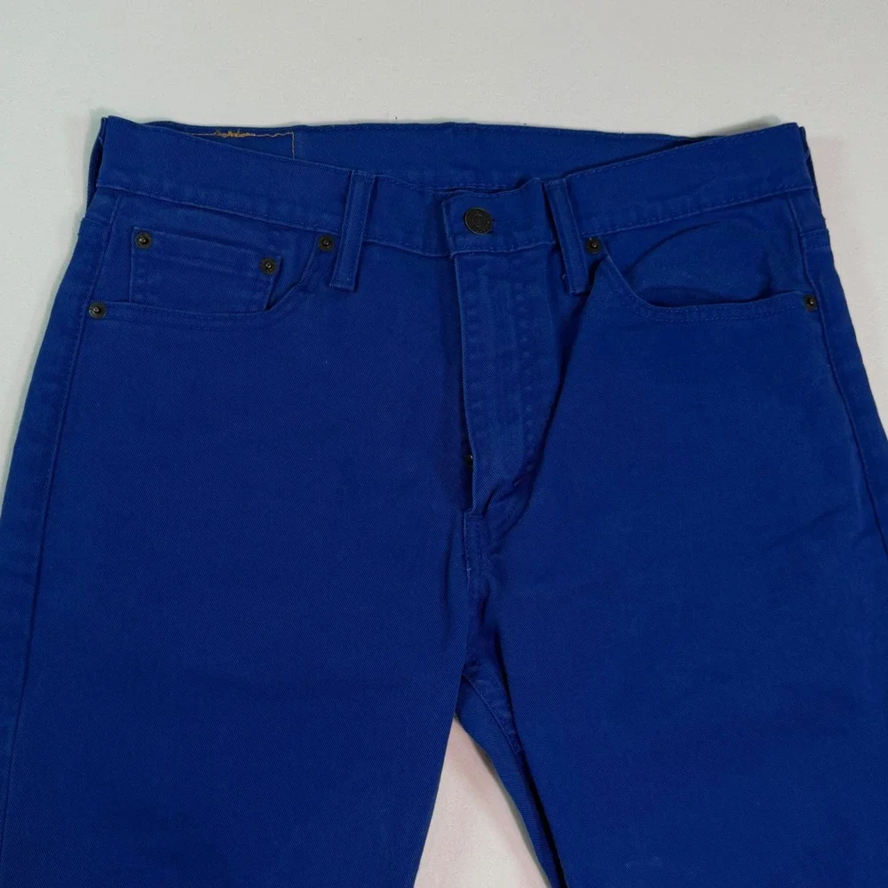 Levis 513‎ Slim Straight Jeans Mens 32x32 Vibrant Blue Stretch Denim Pants